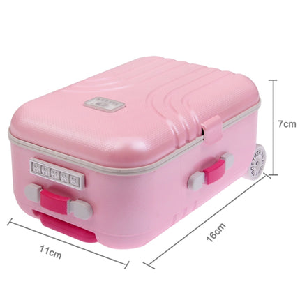 Cute Mini Suitcase Style Mechanical Music Box / Storage Box with Mirror & Ballet Girl(Pink)-garmade.com