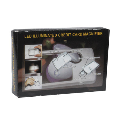 1 LED Illuminated Credit Card Design 6X / 3X Jewelry Magnifier(Silver)-garmade.com