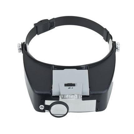Headband Style 1.5X / 3X / 8.5X / 10X Magnifier with 2 LED Lights(Grey)-garmade.com