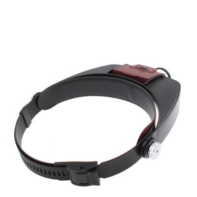 Headband Style 1.5X / 3X / 8.5X / 10X Magnifier with 2 LED Lights(Brown)-garmade.com
