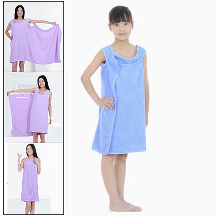 Magic Towel Bath Towel Clothes Beach Towel Dress for Children, Size: 130 x 60cm(Blue)-garmade.com