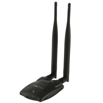 2.4GHz 802.11b/g/ 300Mbps 500mW USB 2.0 Wireless WiFi Network Adapter with Dual Gain Antenna, Support Network Decoder(White)-garmade.com