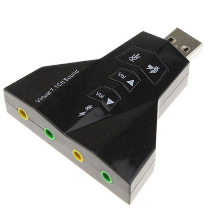 2.1 Channel USB Sound Adapter (Double USB Microphone,Double USB Headset)(Black)-garmade.com