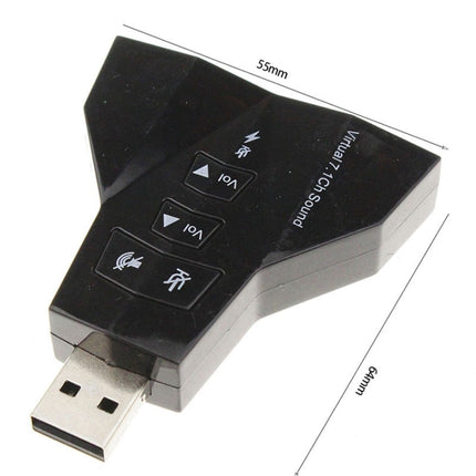 2.1 Channel USB Sound Adapter (Double USB Microphone,Double USB Headset)(Black)-garmade.com