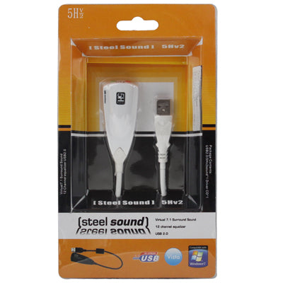 Steel Series 5H V2 USB 7.1 Channel Sound Adapter External Sound Card(White)-garmade.com