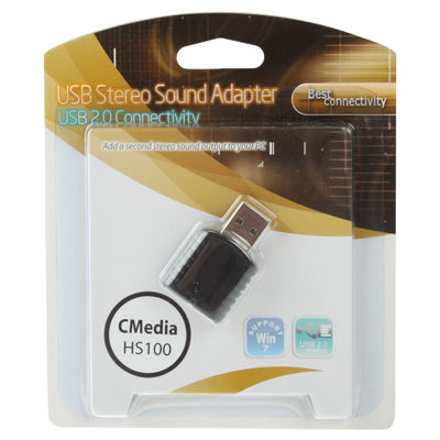 USB 2.0 Stereo Sound Adapter, External Power Not Required(Black)-garmade.com