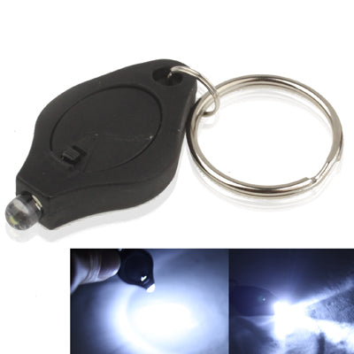 Mini LED Flashlight, White Light, Keychain Function, On/Off Switch & Pressure Switch(Black)-garmade.com