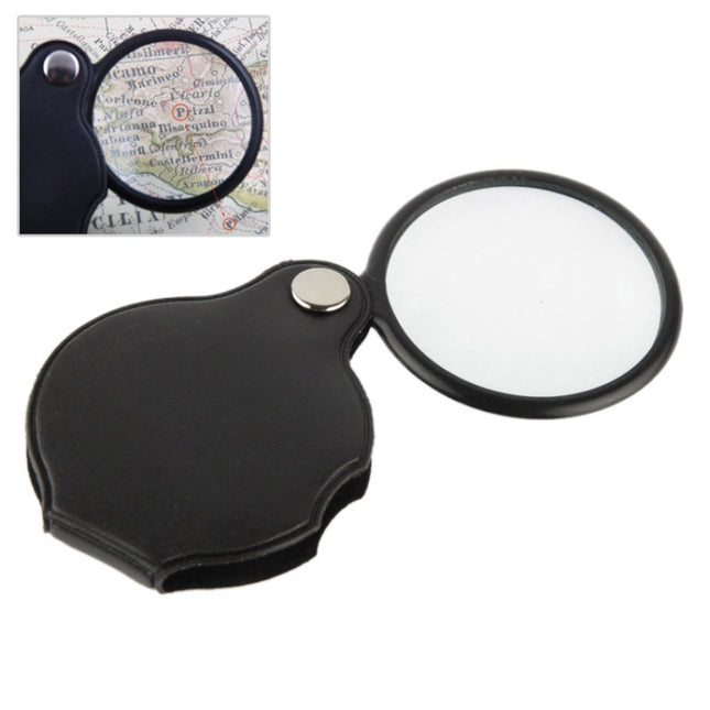 10 PCS 5X 50mm Magnifier Pocket Folding Magnifying Glass Loupe Pocket Spiegel(Black)-garmade.com
