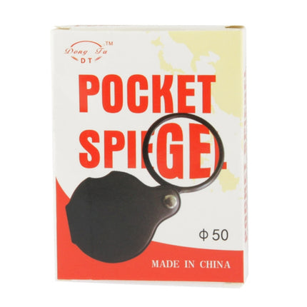 10 PCS 5X 50mm Magnifier Pocket Folding Magnifying Glass Loupe Pocket Spiegel(Black)-garmade.com