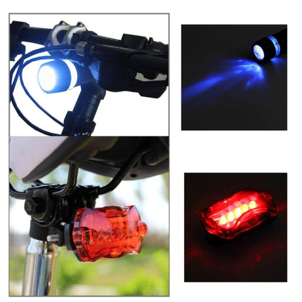 5 LED Water Resistant Bike Bicycle Head Light+ Rear Safety Flashlight-garmade.com