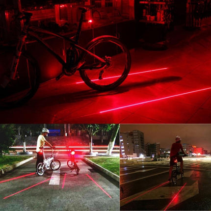 Bicycle Red LED Light Laser Night Mountain Bike Tail Light Taillight MTB Safety Warning Bicycle Rear Light Lamp Bycycle Light(Blue)-garmade.com