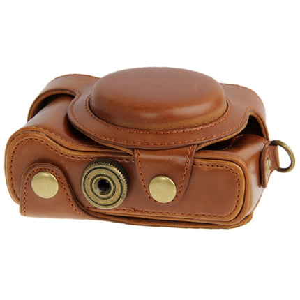 Leather Camera Case Bag for Sony HX50 (Brown)-garmade.com