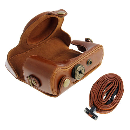 Leather Camera Case Bag for Sony HX50 (Brown)-garmade.com
