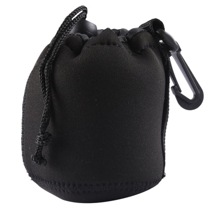 Neoprene SLR Camera Lens Carrying Bag Pouch Bag with Carabiner, Size: 8x10cm(Black)-garmade.com