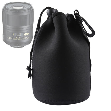 Neoprene SLR Camera Lens Carrying Bag Pouch Bag with Carabiner, Size: 10x18cm(Black)-garmade.com