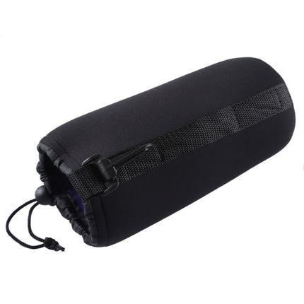 Neoprene SLR Camera Lens Carrying Bag Pouch Bag with Carabiner, Size: 10x22cm(Black)-garmade.com