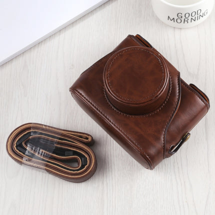 Full Body Camera PU Leather Case Bag with Strap for FUJIFILM X10 / X20(Coffee)-garmade.com