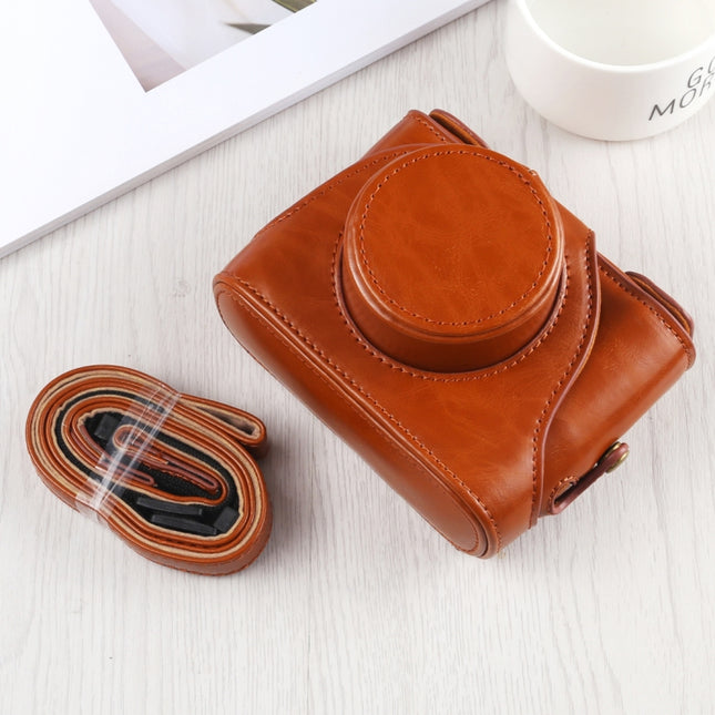 Full Body Camera PU Leather Case Bag with Strap for FUJIFILM X10 / X20(Brown)-garmade.com