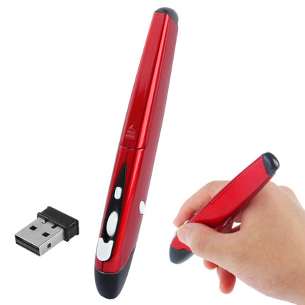 2.4GHz Wireless Pen Mouse with USB Mini Receiver, Transmission Distance: 10m (EL-P01)(Red)-garmade.com