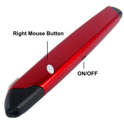 2.4GHz Wireless Pen Mouse with USB Mini Receiver, Transmission Distance: 10m (EL-P01)(Red)-garmade.com