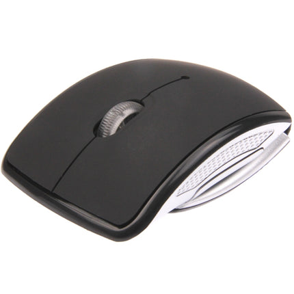 Wireless 2.4GHz 800-1200-1600dpi Snap-in Transceiver Folding Wireless Optical Mouse / Mice(Black)-garmade.com