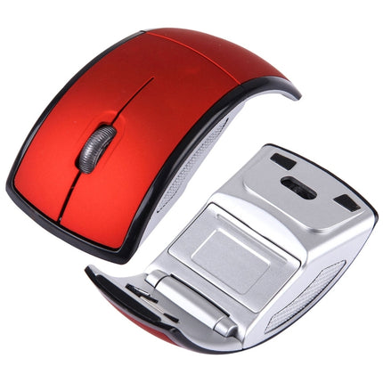 Wireless 2.4GHz 800-1200-1600dpi Snap-in Transceiver Folding Wireless Optical Mouse / Mice(Red)-garmade.com