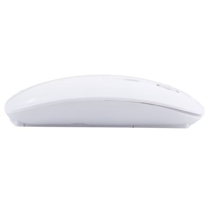 2.4GHz Wireless Ultra-thin Laser Optical Mouse with USB Mini Receiver, Plug and Play(White)-garmade.com