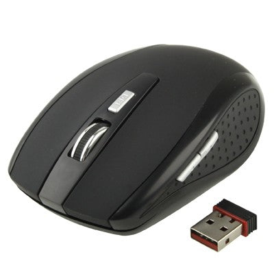 2.4 GHz 800~1600 DPI Wireless 6D Optical Mouse with USB Mini Receiver, Plug and Play, Working Distance up to 10 Meters(Black)-garmade.com
