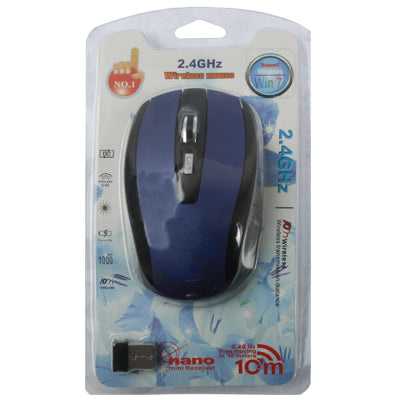 2.4 GHz 800~1600 DPI Wireless 6D Optical Mouse with USB Mini Receiver, Plug and Play, Working Distance up to 10 Meters (Blue)-garmade.com