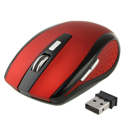 2.4 GHz 800~1600 DPI Wireless 6D Optical Mouse with USB Mini Receiver, Plug and Play, Working Distance up to 10 Meters (Red)-garmade.com
