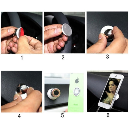 Magnet 360 Degree Rotating Mini Car Mount Metal Holder Kit, For iPhone, Galaxy, Huawei, Xiaomi, Lenovo, Sony, LG, HTC and Other Smartphones(Black)-garmade.com