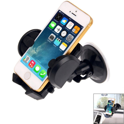 Universal 360 Degree Rotation Suction Cup Car Holder / Desktop Stand, For iPhone, Galaxy, Sony, Lenovo, HTC, Huawei, and other Smartphones of Width: 3.5cm - 10cm(Black)-garmade.com