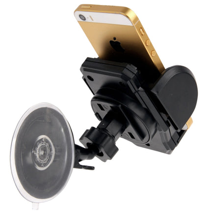 Universal 360 Degree Rotation Suction Cup Car Holder / Desktop Stand, For iPhone, Galaxy, Sony, Lenovo, HTC, Huawei, and other Smartphones of Width: 3.5cm - 10cm(Black)-garmade.com