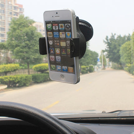 Universal Windshield 90 Degrees Rotation Car Holder, For iPhone, Galaxy, Sony, Lenovo, HTC, Huawei, and other Smartphones of width 75mm or Less)-garmade.com