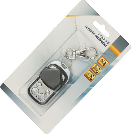 433MHz Metal Wireless Learning Code 4 Keys Remote Control (Black + Silver)-garmade.com