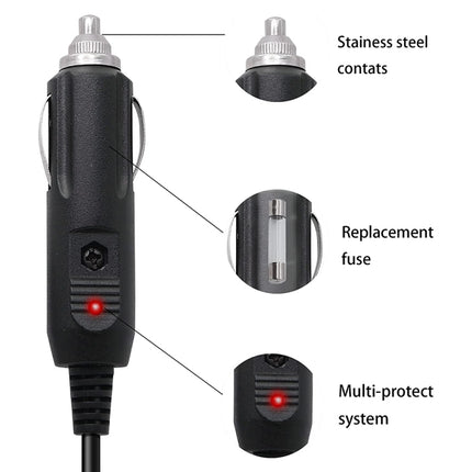 2A Car 4.0 x 1.7mm Power Supply Adapter Plug Coiled Cable Car Charger, Length: 40-140cm-garmade.com