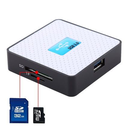 USB 3.0 All-in-1 Card Reader, Super Speed 5Gbps, Support CF / SD / TF / M2 / XD Card(White)-garmade.com