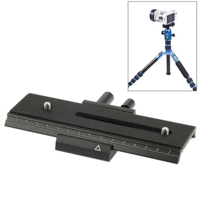 2-way Macro Focus Rail Slider Long-type Tripod Head Plate(Black)-garmade.com