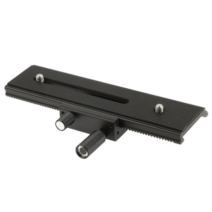 2-way Macro Focus Rail Slider Long-type Tripod Head Plate(Black)-garmade.com