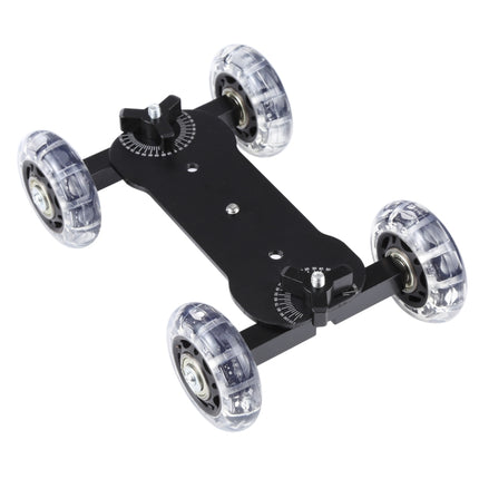 Floor Table Video Slider Track Dolly Car for DSLR Camera(Black)-garmade.com