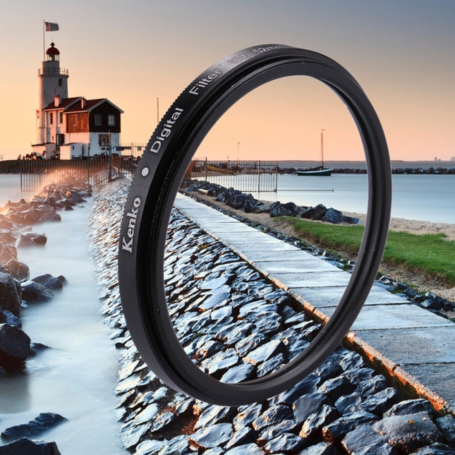 52mm Digital Camera Aluminum Alloy Frame Lens UV Filter(Black)-garmade.com