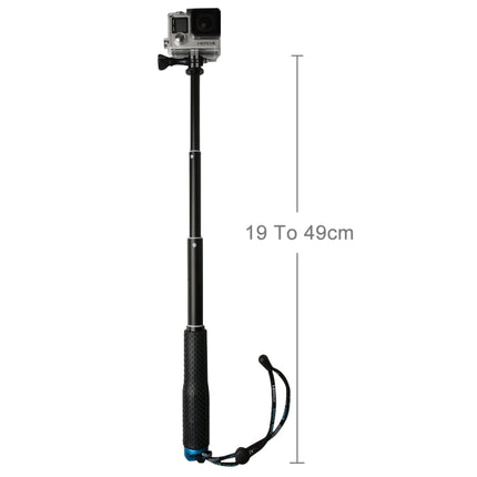 Handheld Extendable Pole Monopod with Screw for GoPro HERO5 Session /5 /4 Session /4 /3+ /3 /2 /1, Xiaoyi Sport Cameras, Max Length: 49cm(Blue)-garmade.com