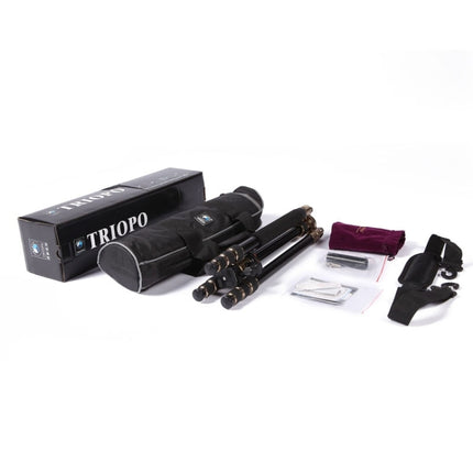 Triopo MT-2504C Adjustable Portable Aluminum Tripod (Gold) with NB-1S Ball Head (Black) for Canon Nikon Sony DSLR Camera-garmade.com
