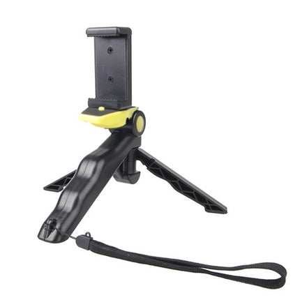 Portable Hand Grip / Mini Tripod Stand Curve with Straight Clip for GoPro HERO 4 / 3 / 3+ / SJ4000 / SJ5000 / SJ6000 Sports DV / Digital Camera / iPhone , Galaxy and other Mobile Phone(Yellow)-garmade.com