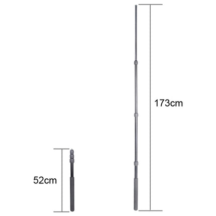 Aluminum Alloy Handheld Boom Pole Holder for SLR Camera / LED Light Microphone, Max Length: 173cm(Black)-garmade.com