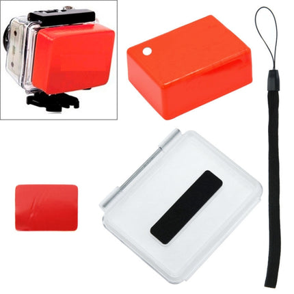 Floaty Sponge Waterproof Case Backdoor Cover with Adhesive Sticker + Lanyard for GoPro HERO4 /3+-garmade.com