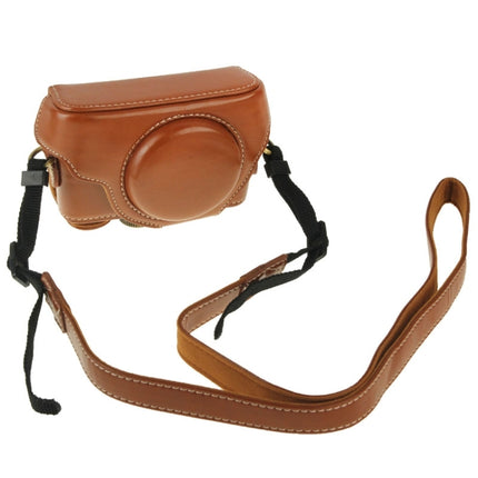 Retro Style PU Leather Camera Case Bag with Strap for Sony RX100 M3 / M4 / M5(Brown)-garmade.com