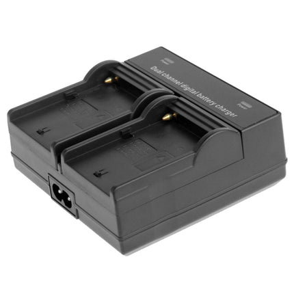 Dual Channel Digital Battery Charger for Sony F550 / F730 / F750 / F960 / F960H, EU Plug(Black)-garmade.com