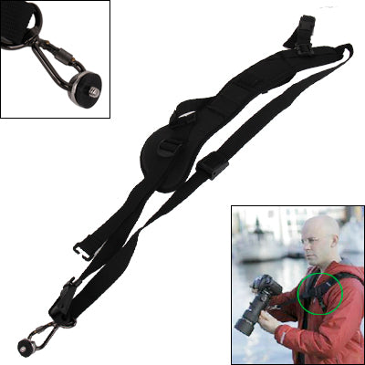 Safe & Fast Quick Rapid Camera Single Sling Strap with Strap Underarm Stabilizer(Black)-garmade.com