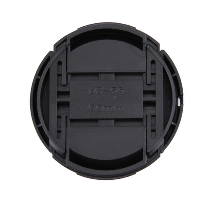 55mm Center Pinch Camera Lens Cap(Black)-garmade.com